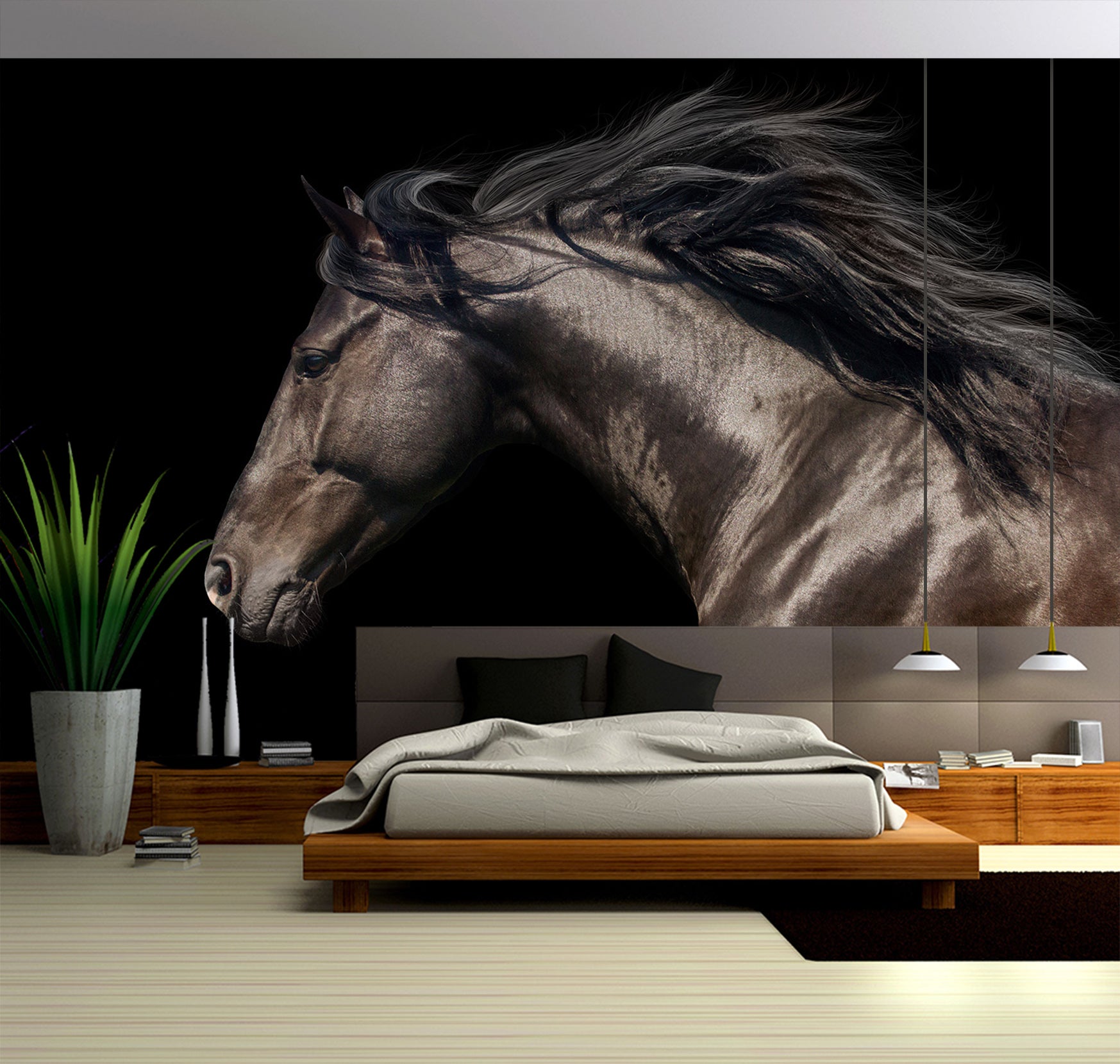 3D Brown Horse 300 Wall Murals