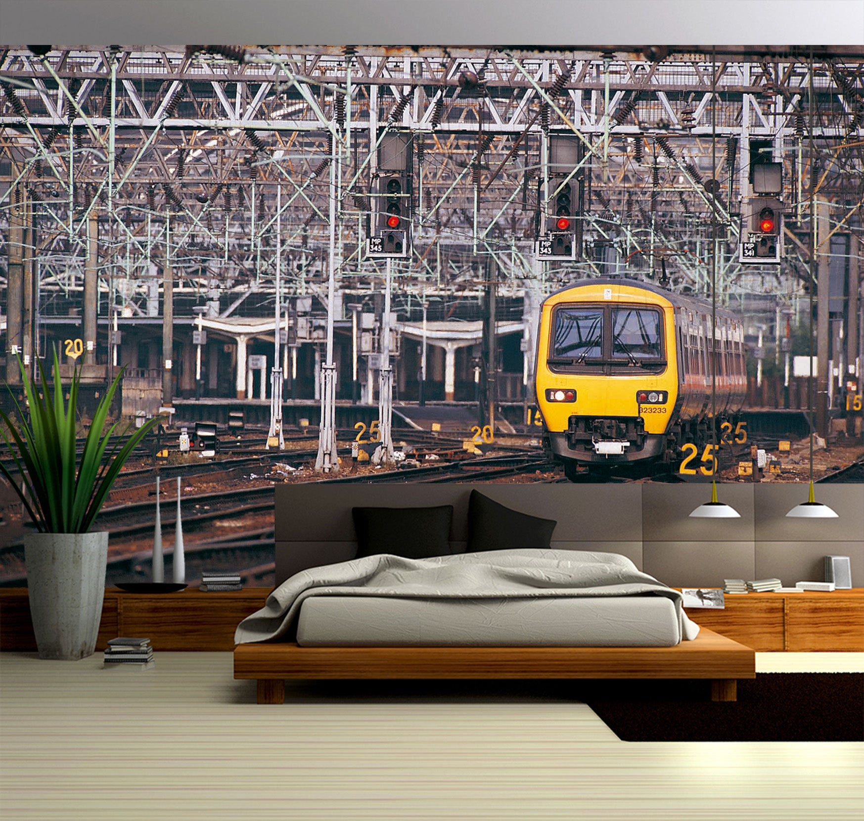 3D Railway Train 067 Vehicle Wall Murals