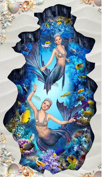3D Graceful Mermaids Floor Mural Wallpaper AJ Wallpaper 2 
