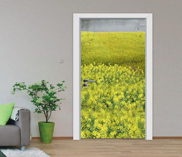 3D cole flowers flower field flower door mural Wallpaper AJ Wallpaper 