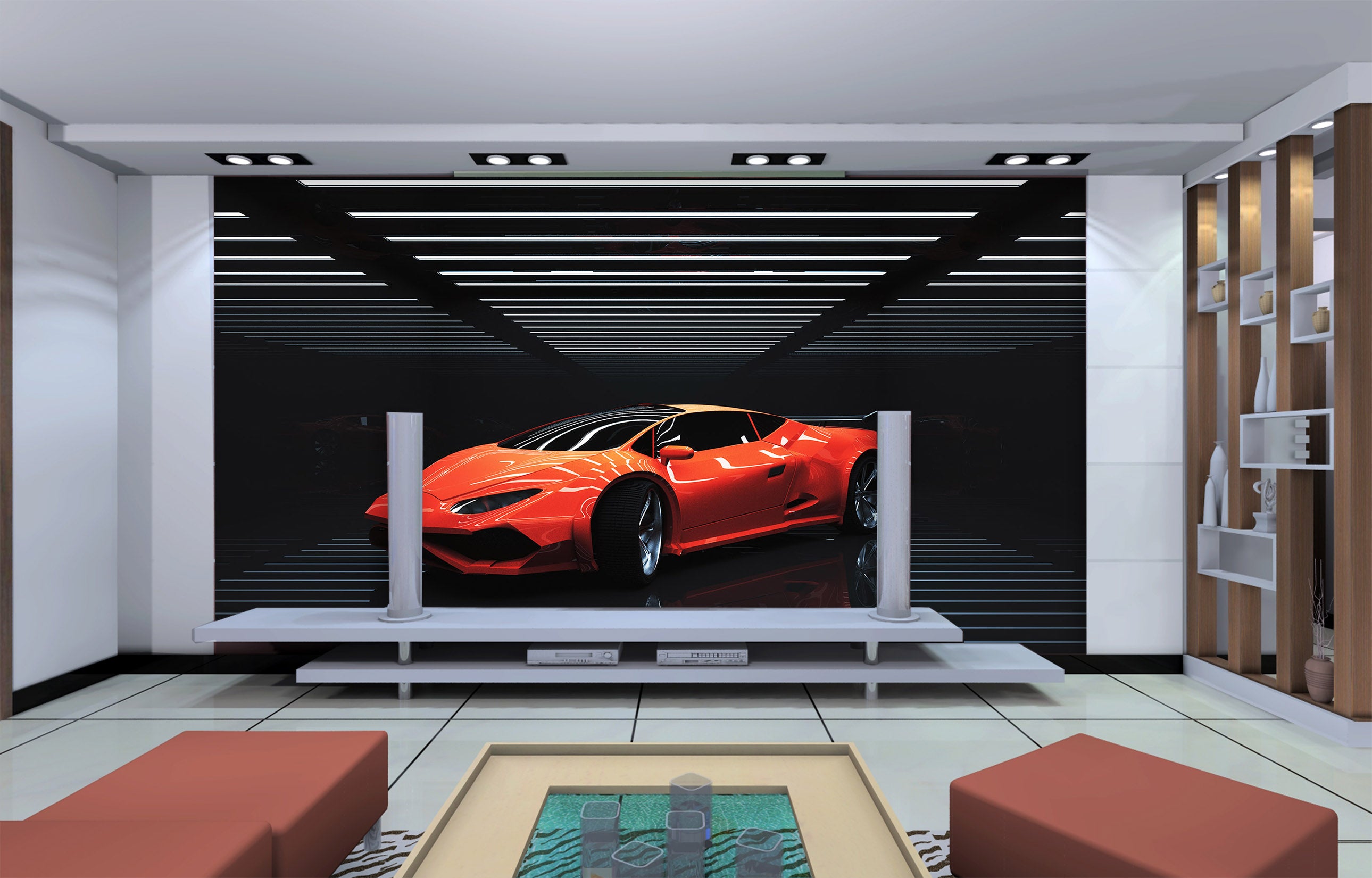 3D Luxury Car 362 Vehicle Wall Murals