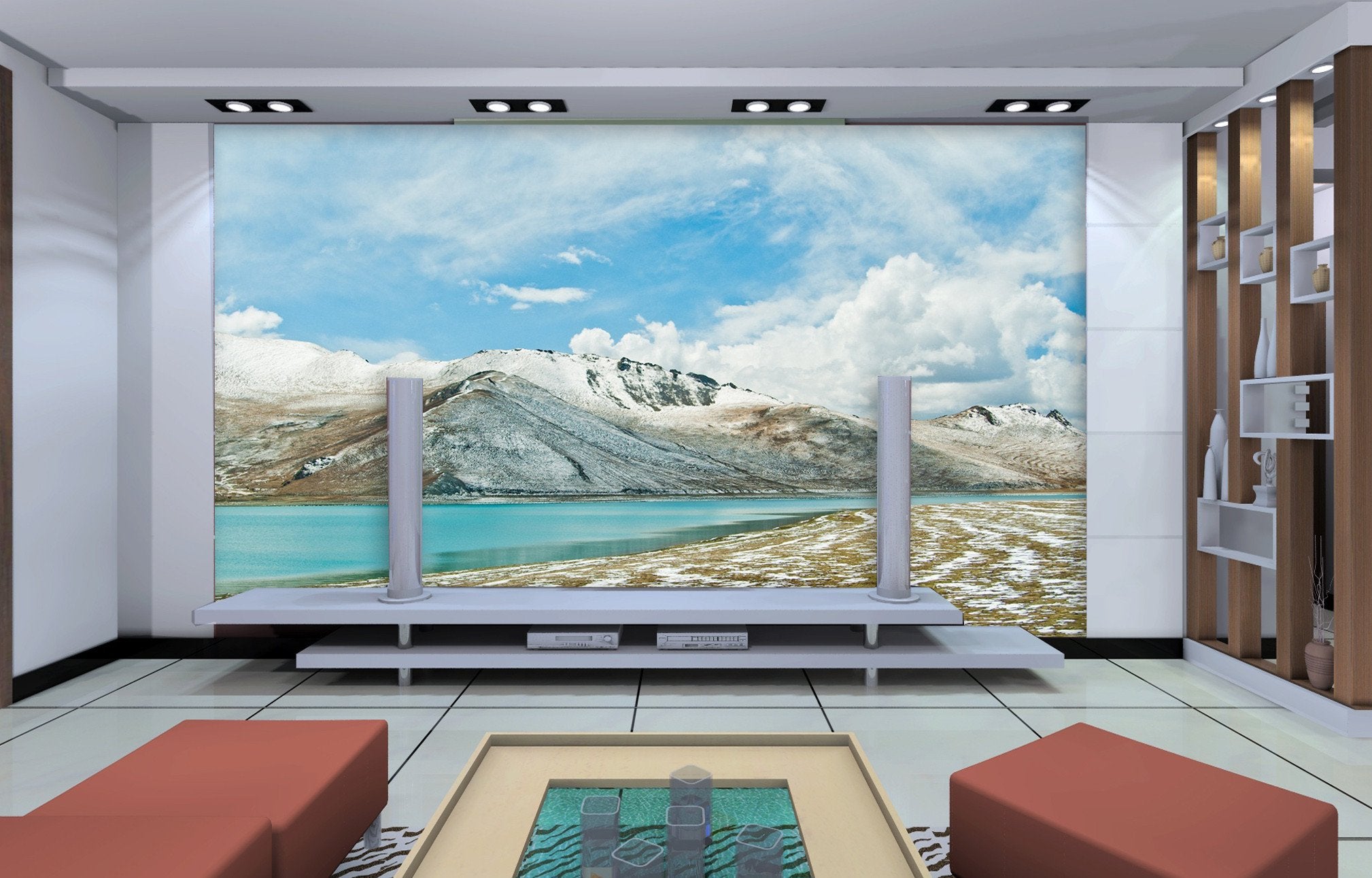 3D Snow Hill Blue Sky Wallpaper AJ Wallpapers 