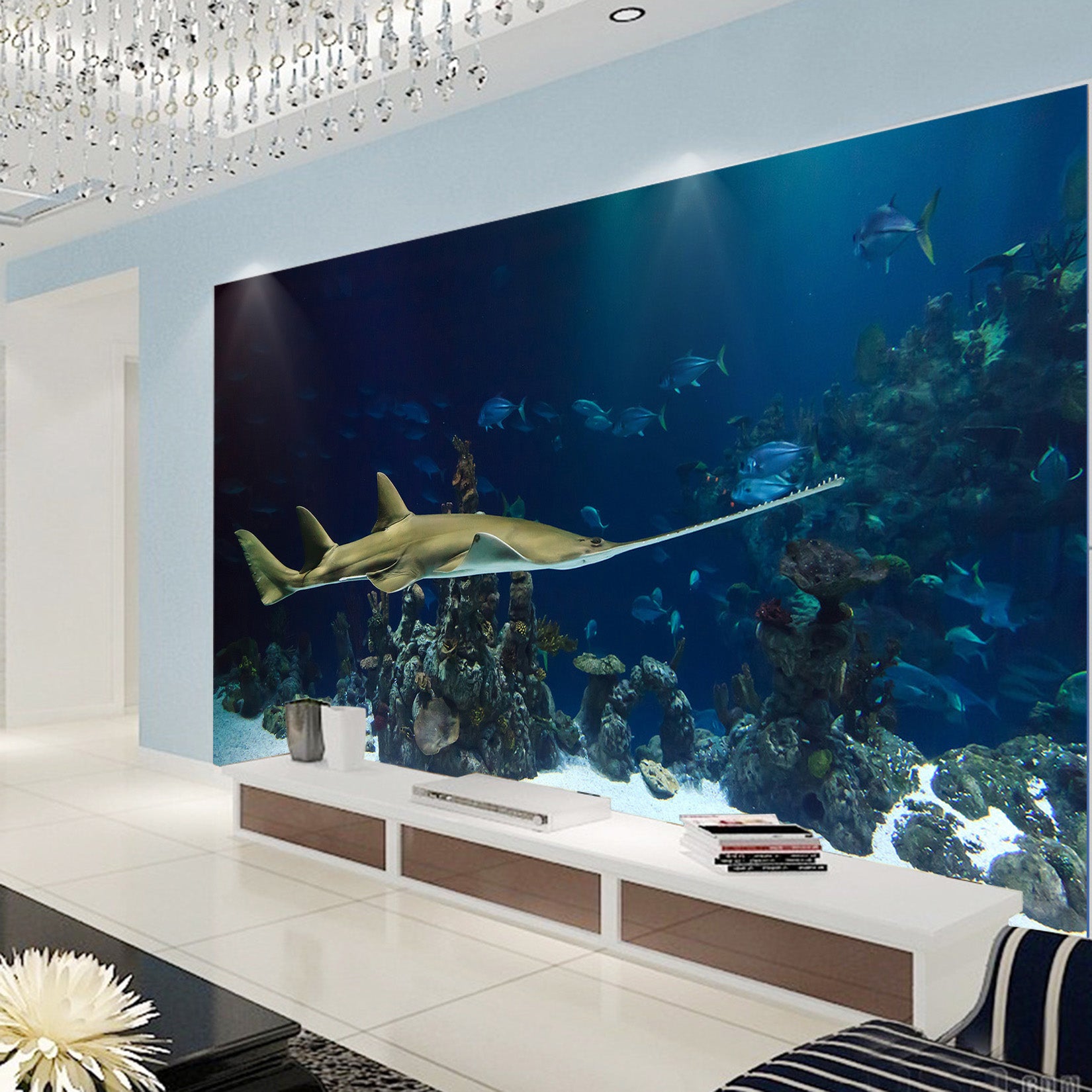 3D Seabed Sawfish 131 Wall Murals