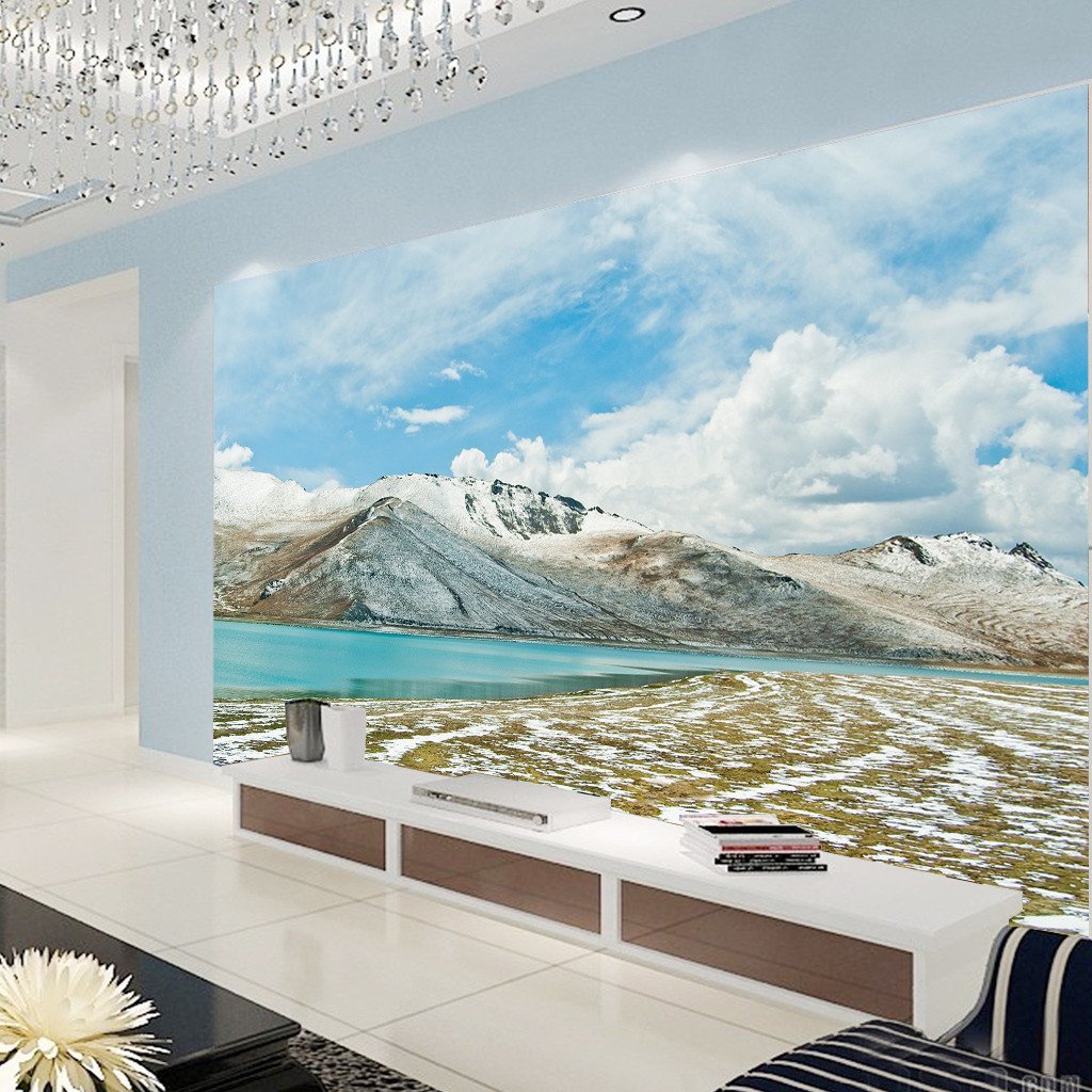 3D Snow Hill Blue Sky Wallpaper AJ Wallpapers 