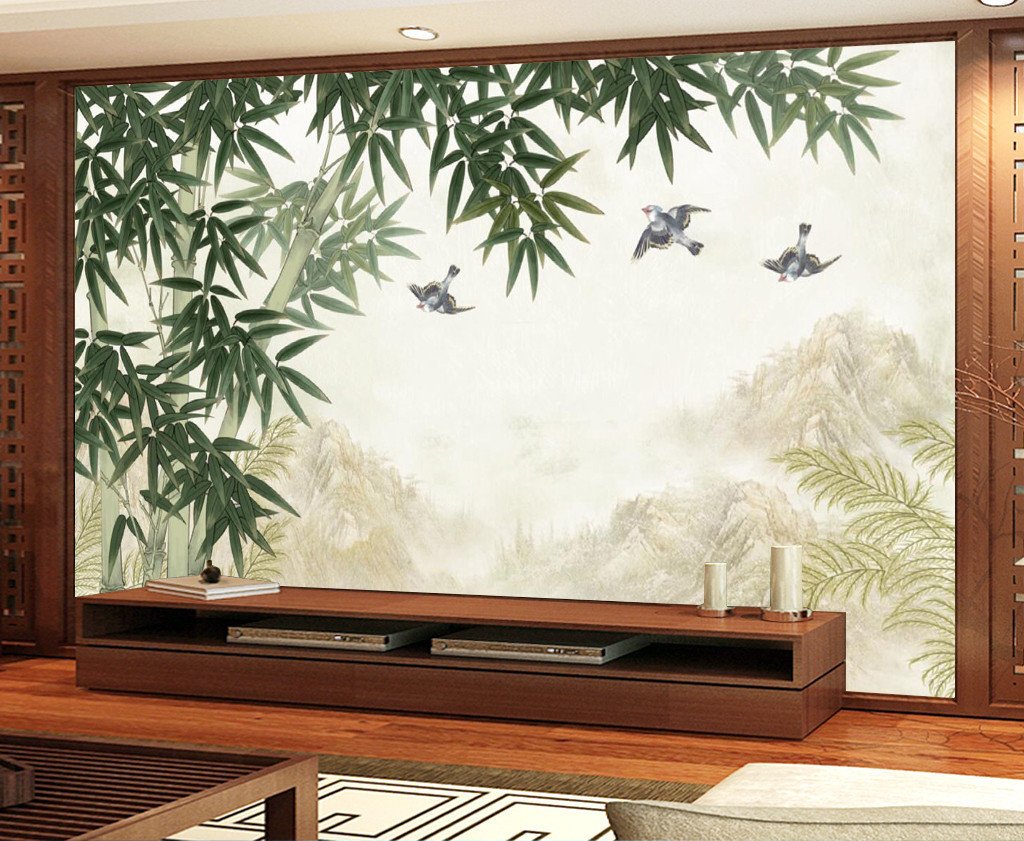 3D Bamboo Swallow 15 Wallpaper AJ Wallpaper 