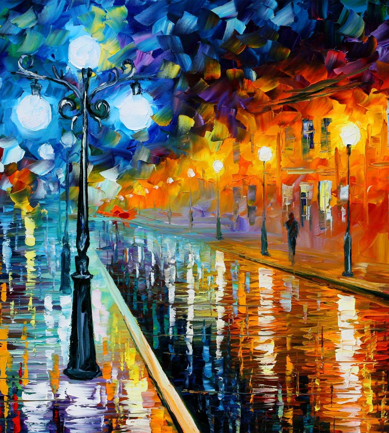 3D Oil Painting Intersection 116 Shower Curtain 3D Shower Curtain AJ Creativity Home 