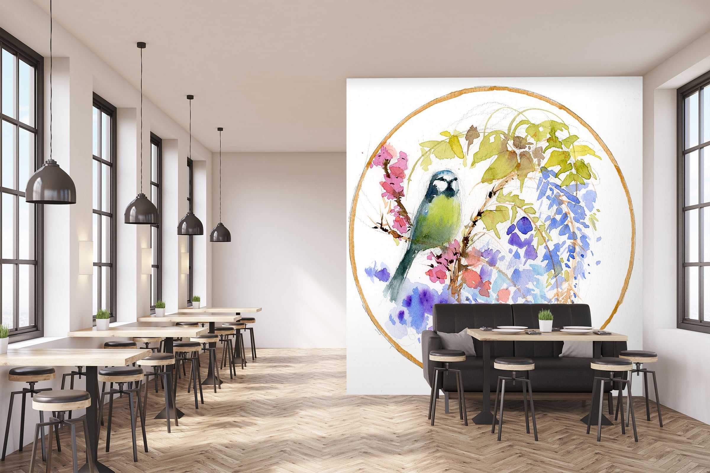 3D Embroidered Bird 1401 Anne Farrall Doyle Wall Mural Wall Murals
