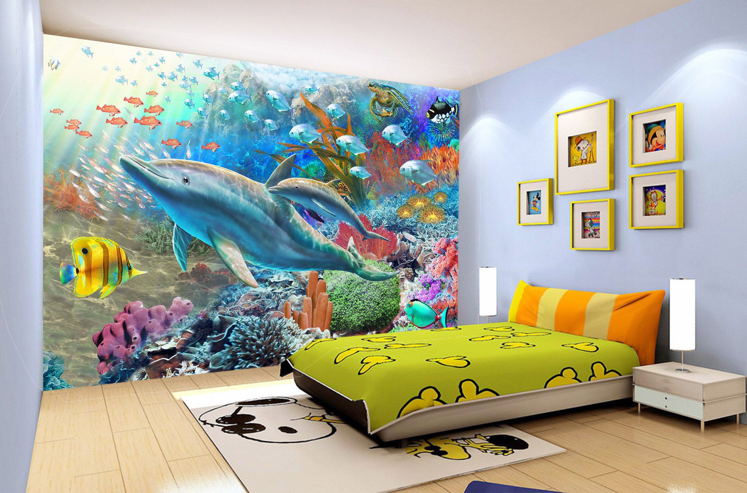 3D Colored Sea Floor 1413 Adrian Chesterman Wall Mural Wall Murals