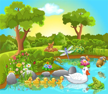 3D Ducks Lake Scenery 37 Wallpaper AJ Wallpaper 