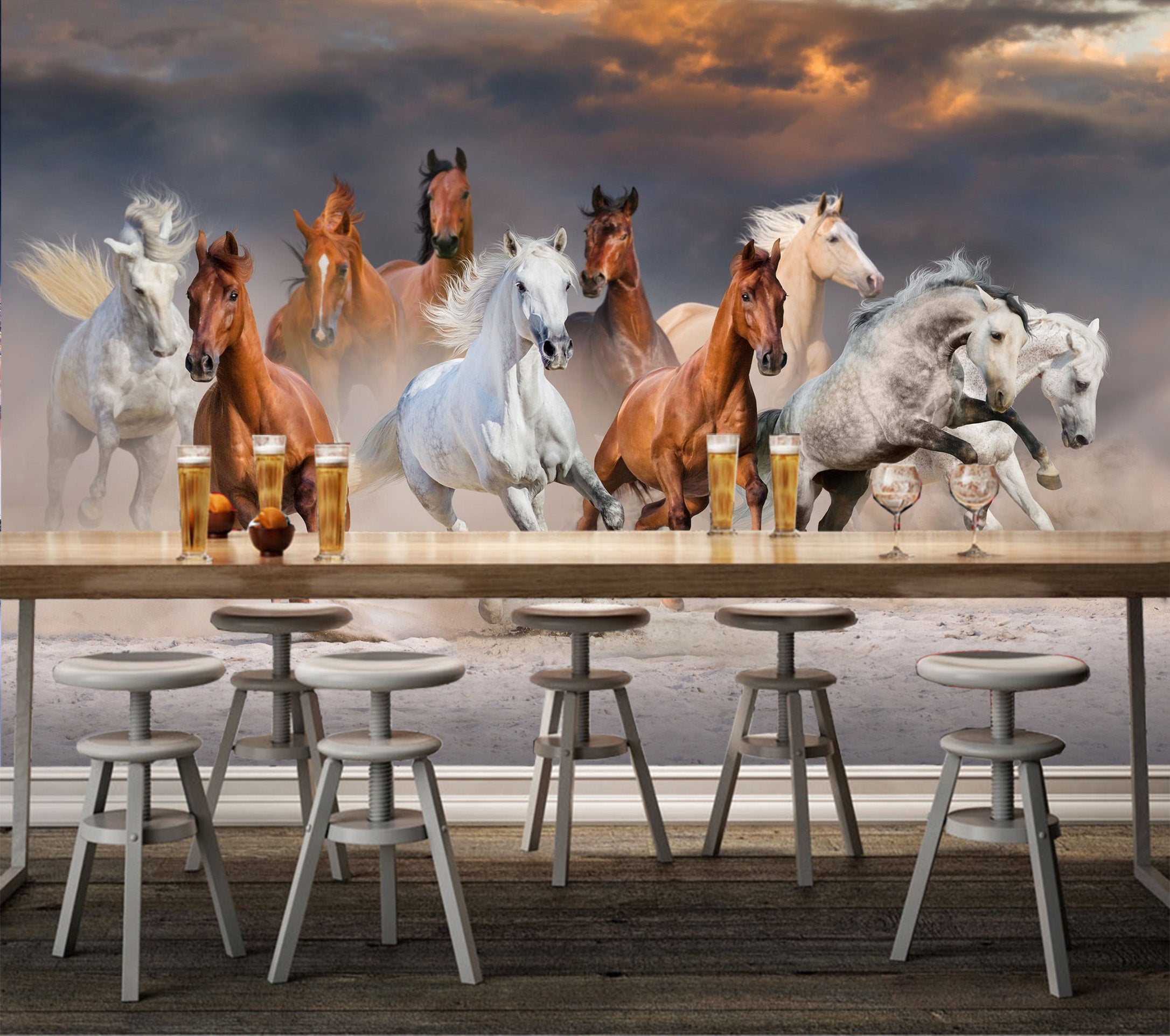 3D Running Horse 1047 Wall Murals