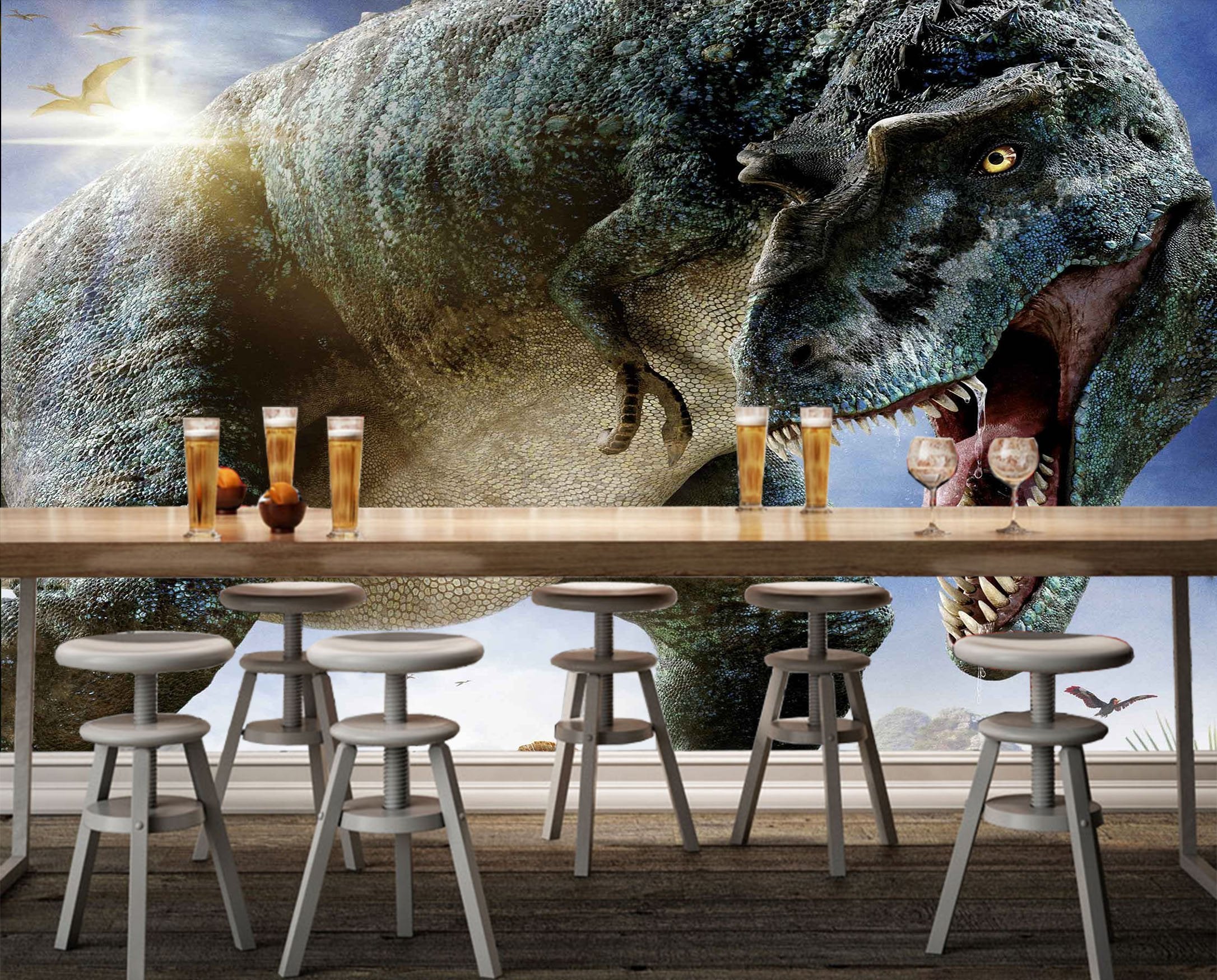 3D Sunshine Dinosaur 275 Wallpaper AJ Wallpaper 