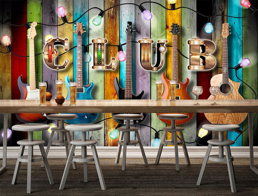 3D Color Guitar WC369 Wall Murals