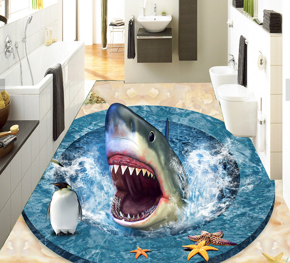 3D Ferocious Shark 598 Floor Mural  Wallpaper Murals Rug & Mat Print Epoxy waterproof bath floor