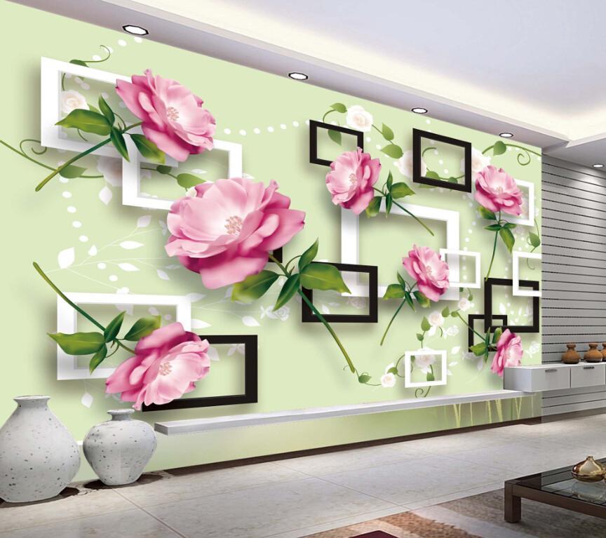 3D Simple Romantic Flower Wallpaper AJ Wallpaper 1 