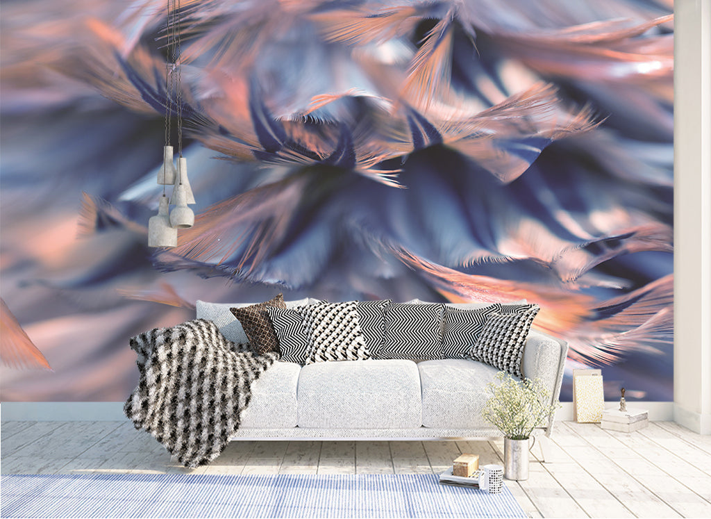 3D Purple Feather WG450 Wall Murals