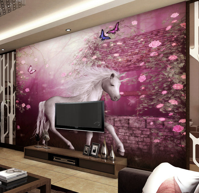 3D Butterfly Unicorn WG283 Wall Murals