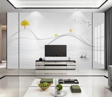 3D Thin And Elegant Light Ink Ribbon 1682 Wall Murals