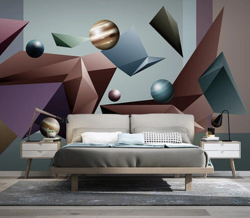 3D Three-dimensional Graphics Collision 1549 Wall Murals