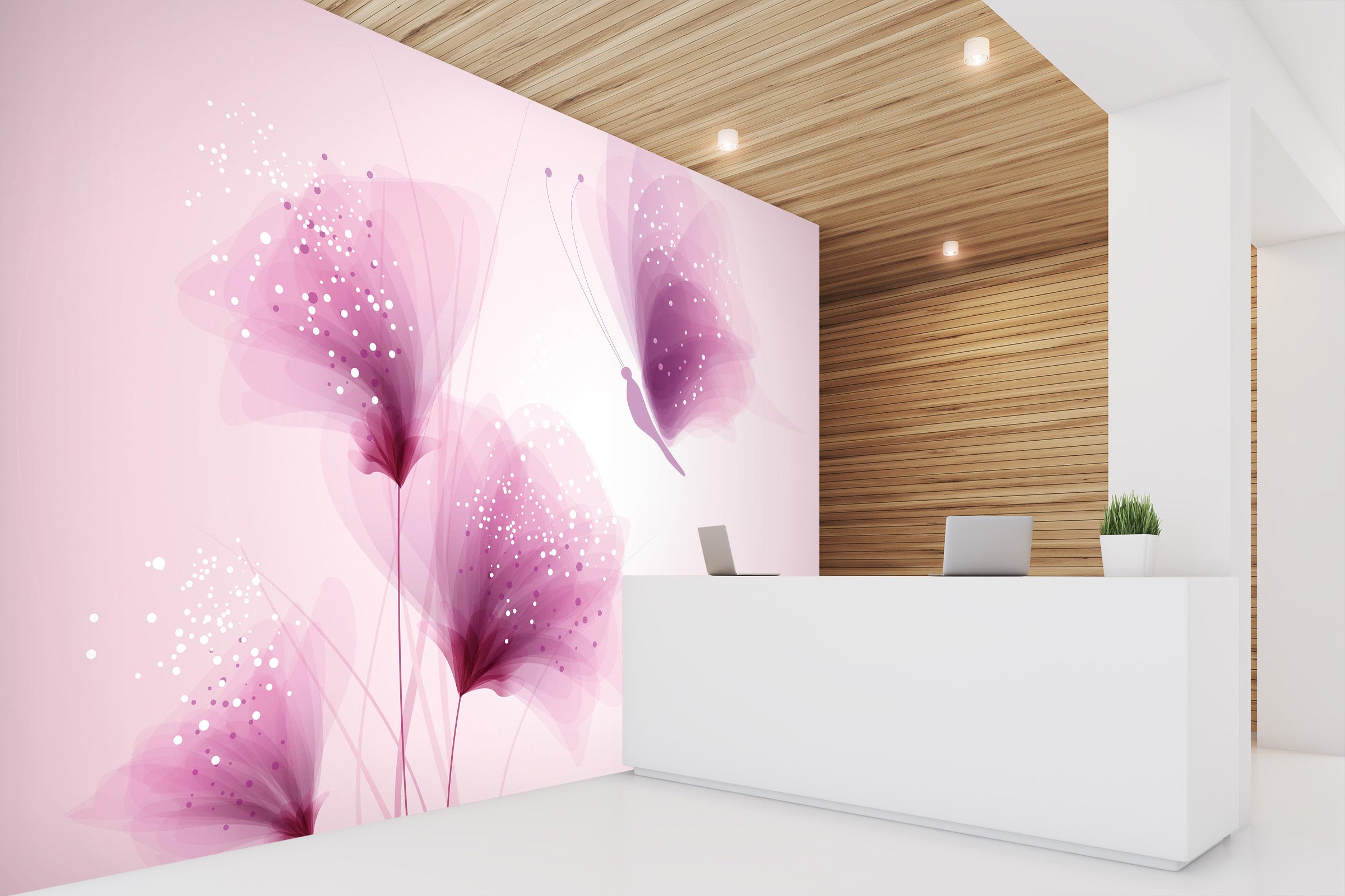 3D Purple Flowers 1536 Wall Murals