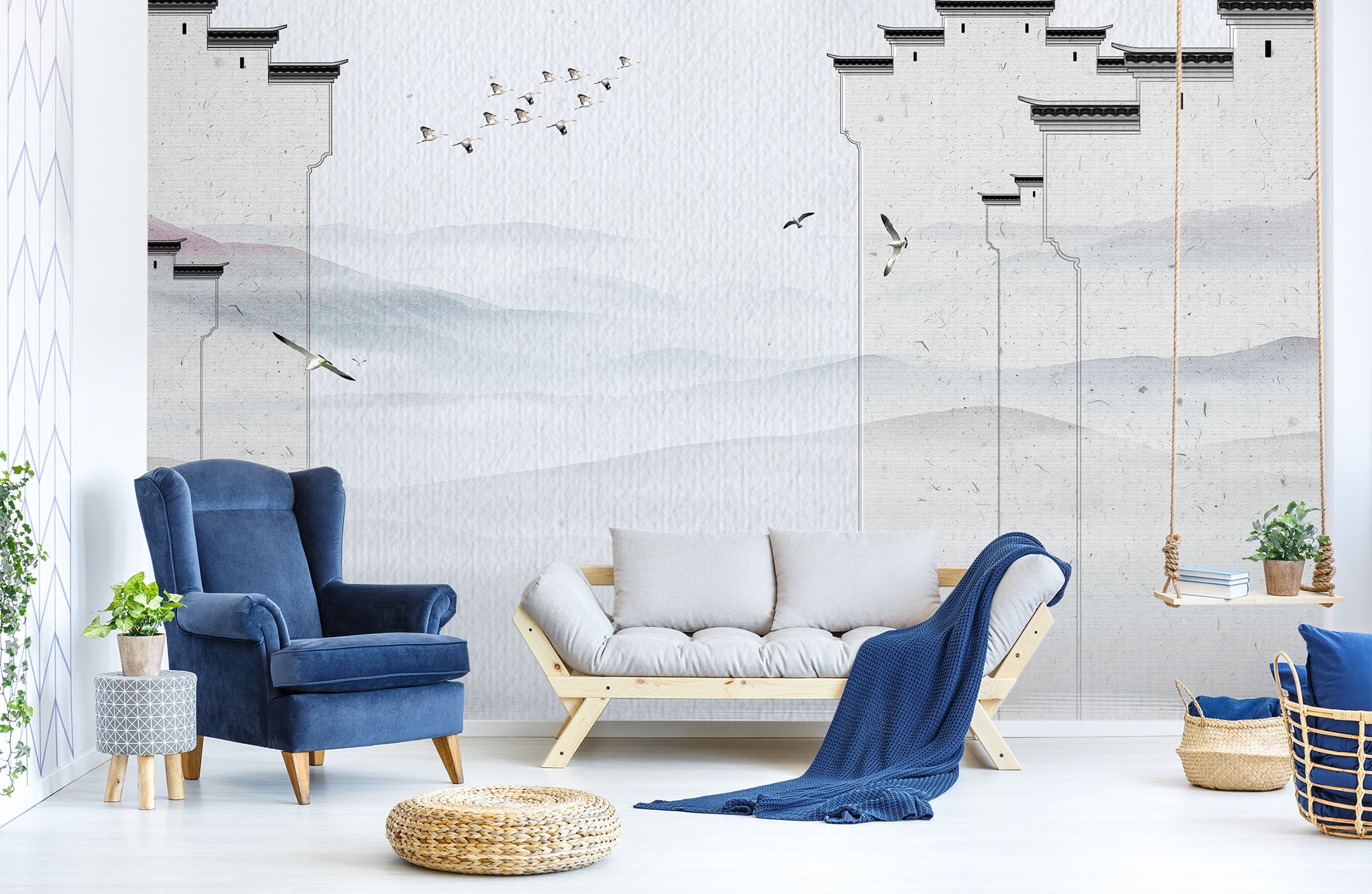 3D White City Wall 1597 Wall Murals