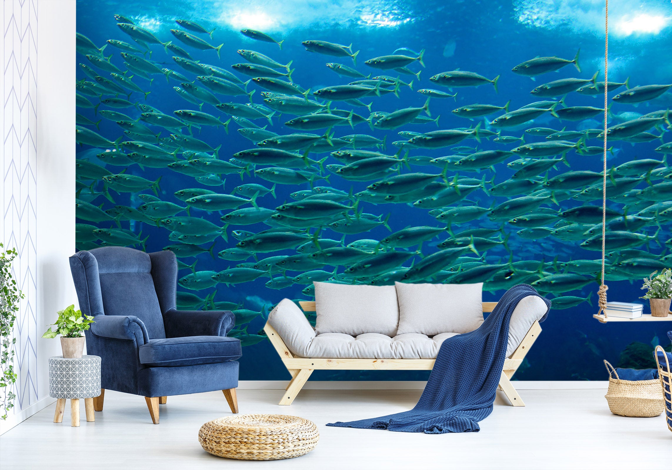 3D School Of Fish 192 Wall Murals