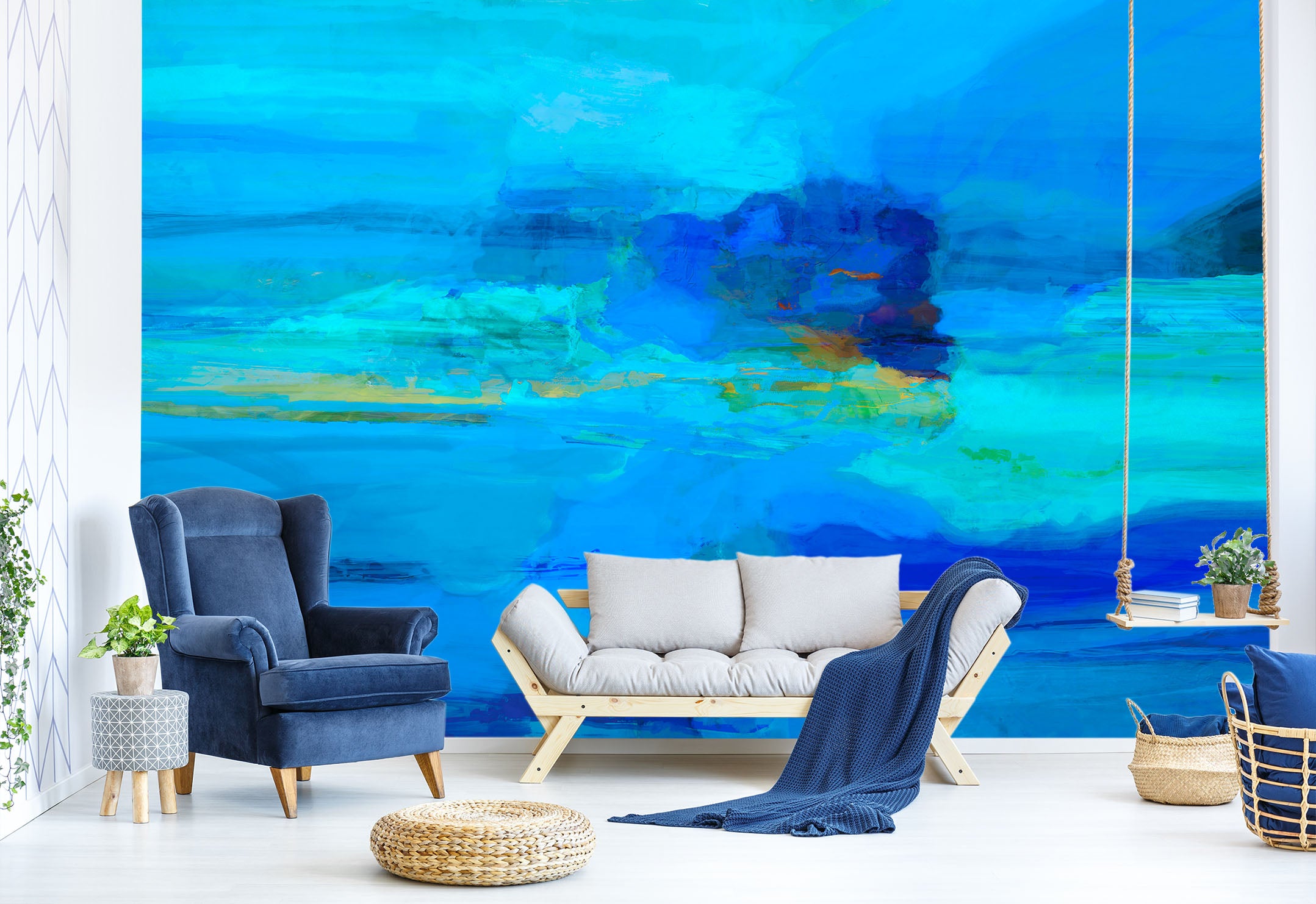 3D Blue Sea 1413 Michael Tienhaara Wall Mural Wall Murals