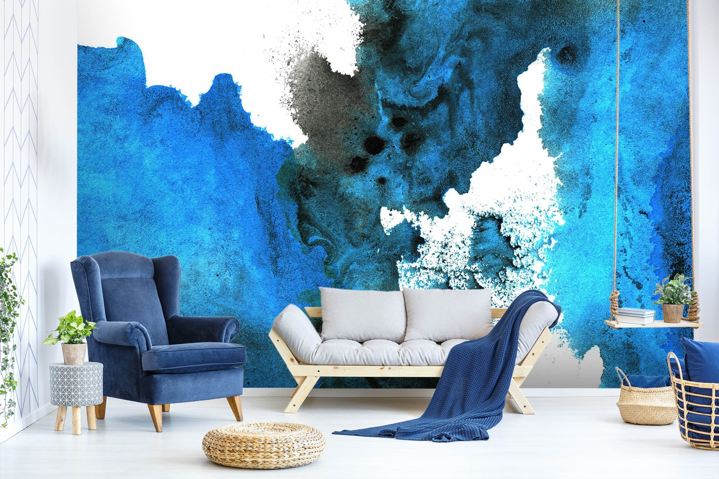 3D Blue White Painting 44 Wallpaper AJ Wallpaper 
