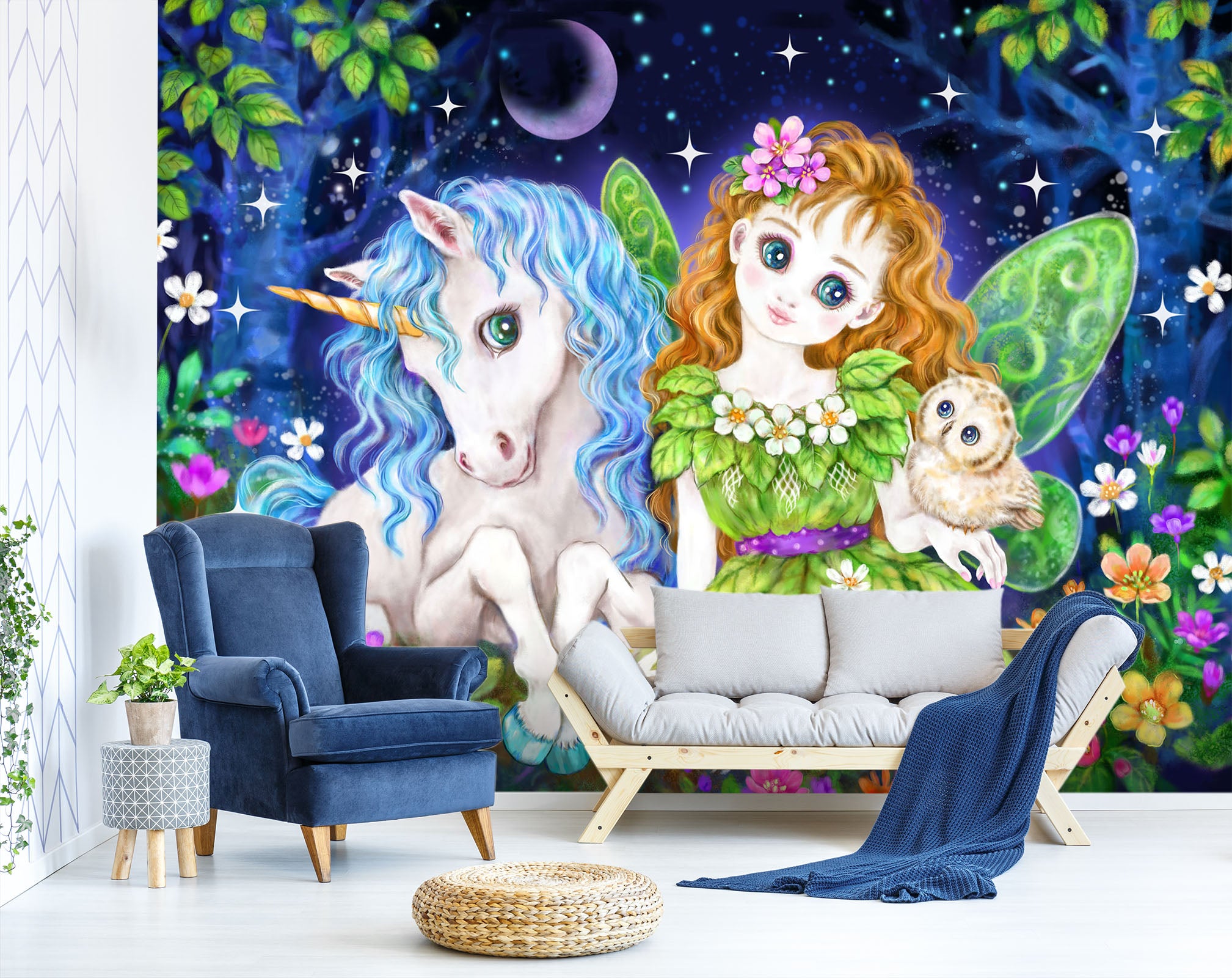 3D Unicorn Fairy 5524 Kayomi Harai Wall Mural Wall Murals
