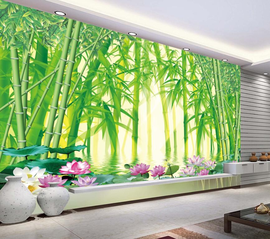 3D Simple Bamboo Forest Sunshine Wallpaper AJ Wallpaper 1 
