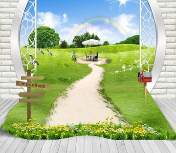 3D Blue Sky Prairie 582 Wallpaper AJ Wallpaper 