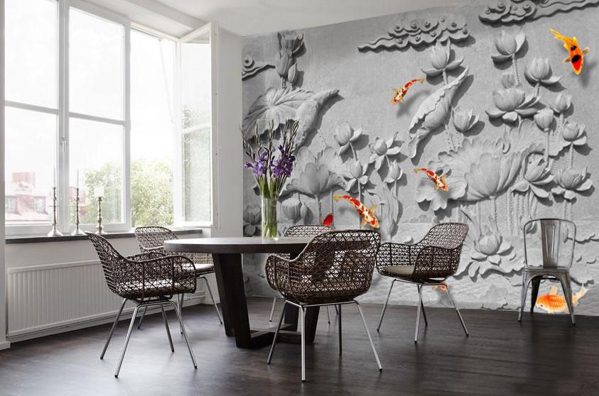 3D Flower stone fish Wallpaper AJ Wallpaper 1 