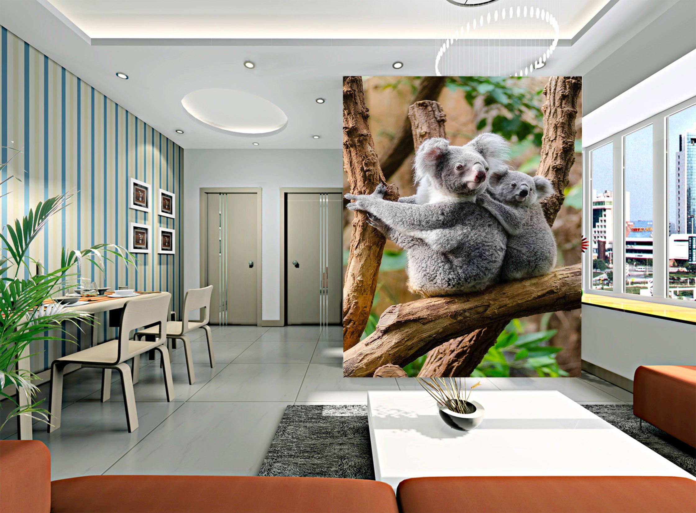 3D Forest Sloth 1088 Wall Murals