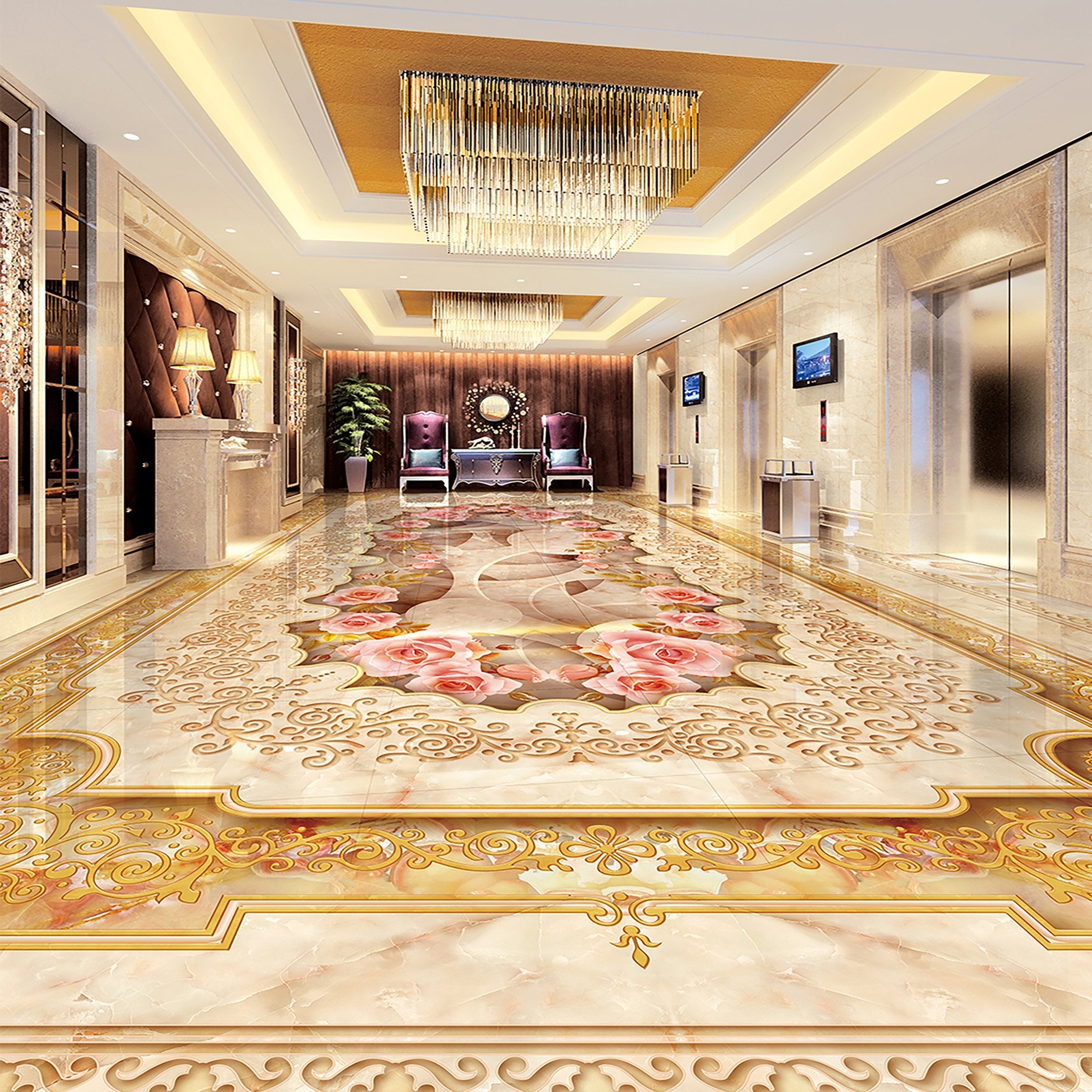 3D Pink Flowers WG036 Floor Mural Wallpaper AJ Wallpaper 2 