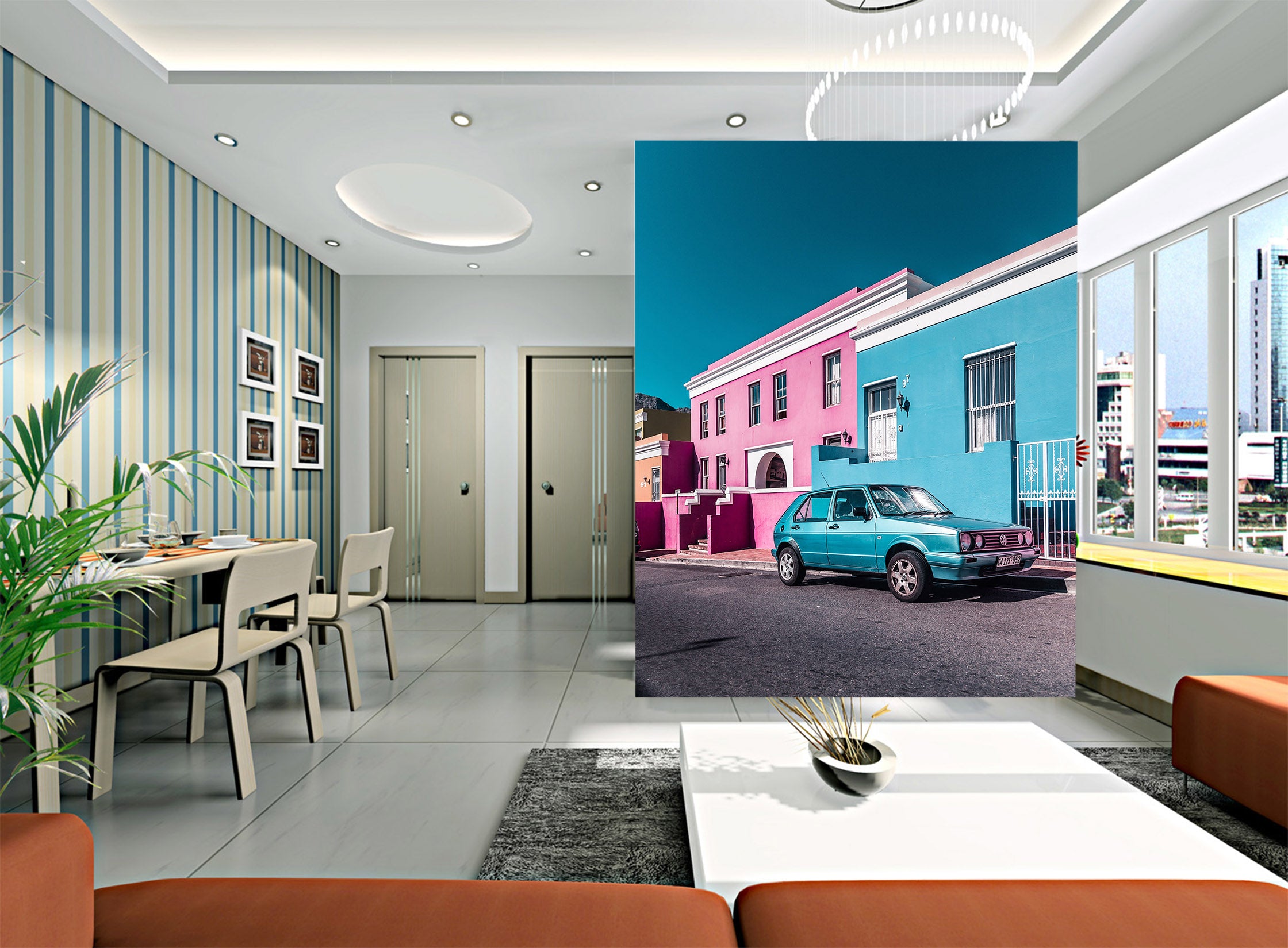 3D Architecture Car 425 Vehicle Wall Murals