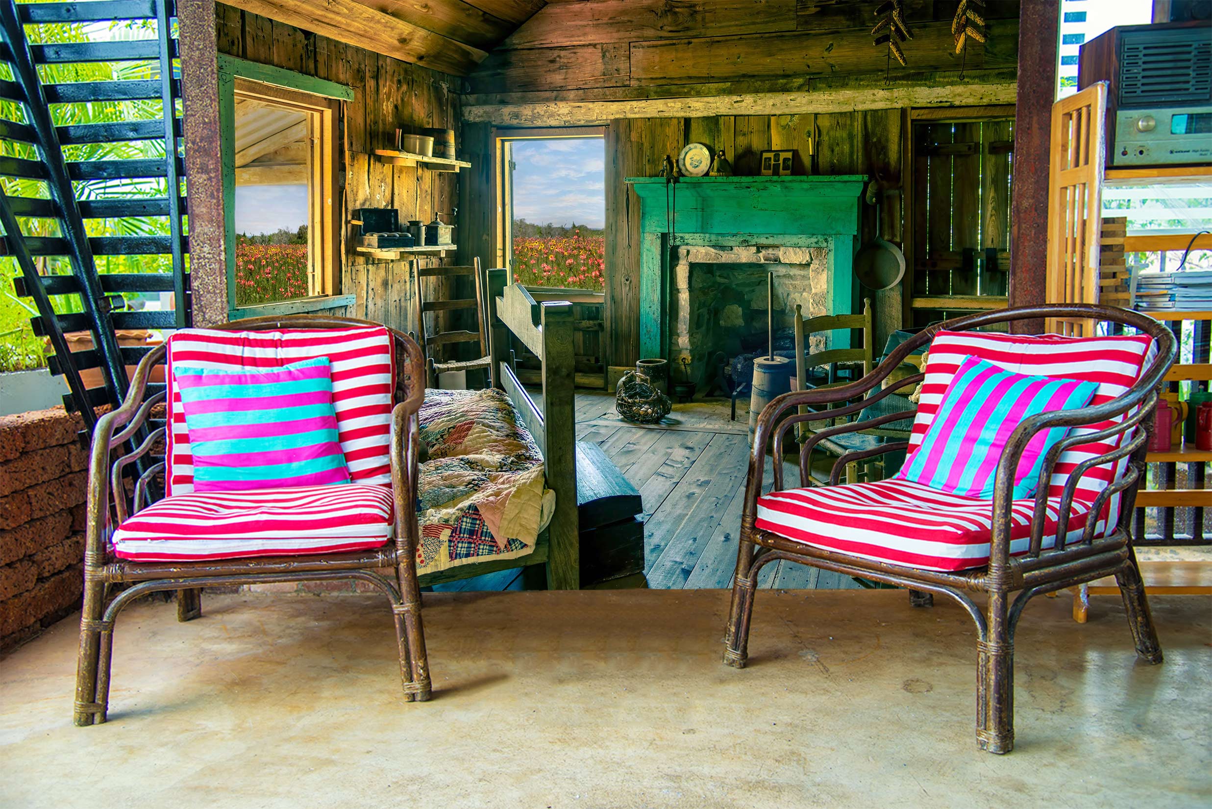 3D Outdoor Cabin 5234 Beth Sheridan Wall Mural Wall Murals