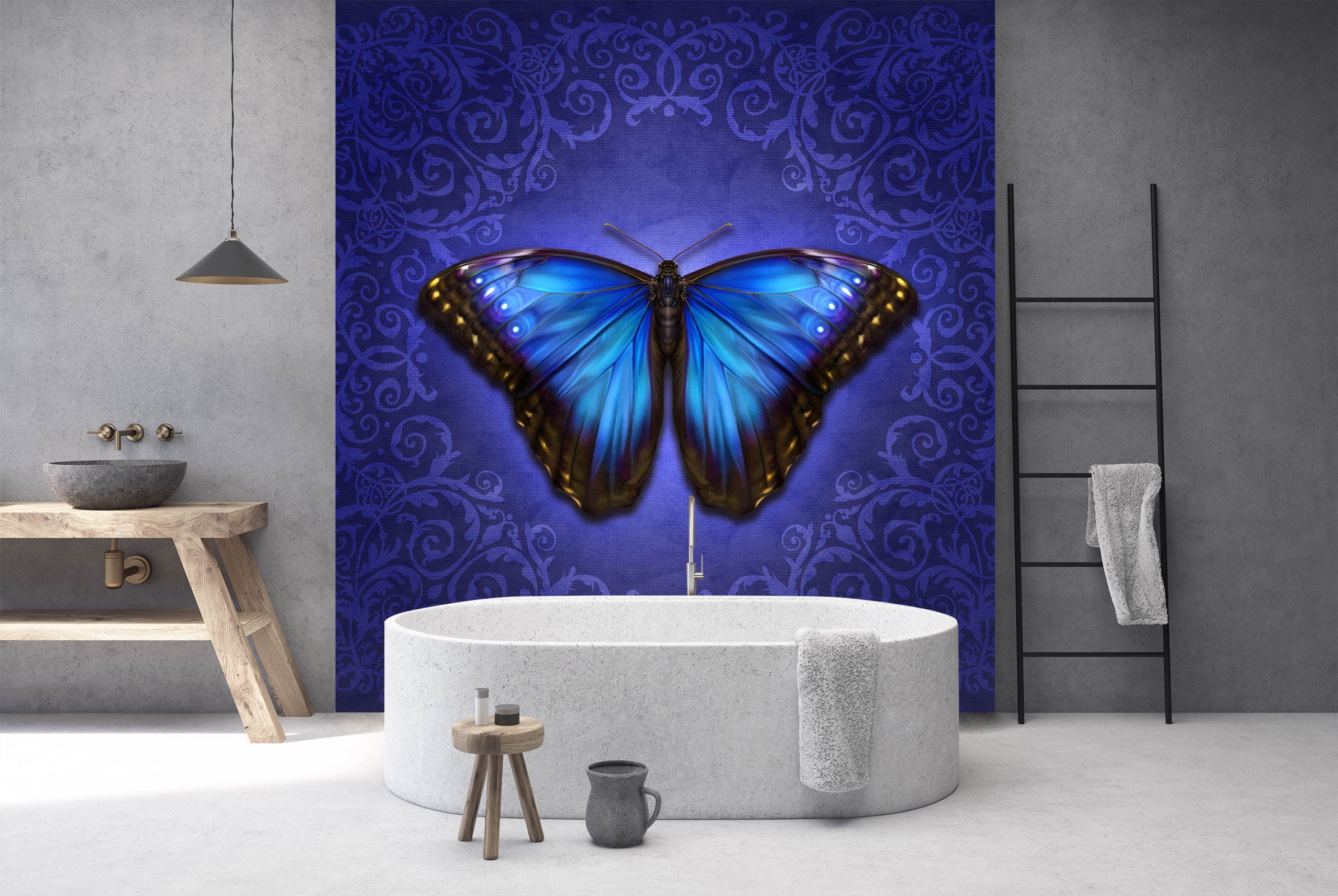 3D Blue Purple Butterfly 8770 Brigid Ashwood Wall Mural Wall Murals