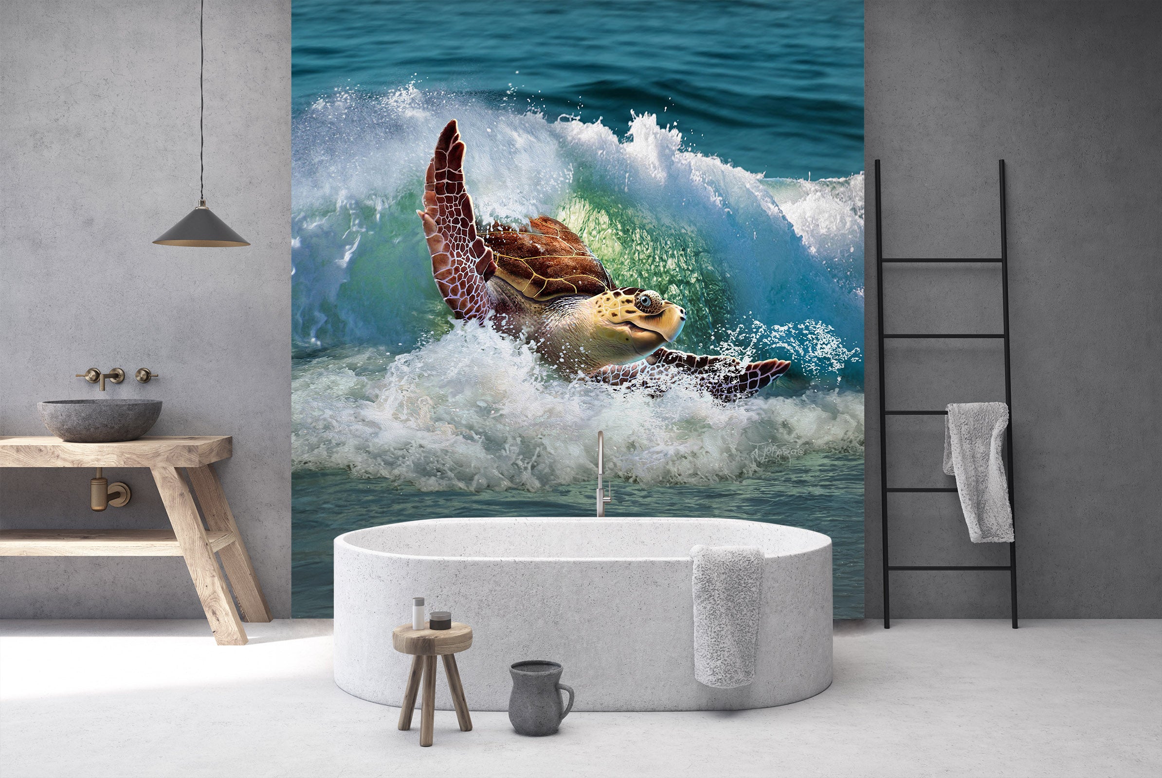 3D Sea Turtle 111 Jerry LoFaro Wall Mural Wall Murals