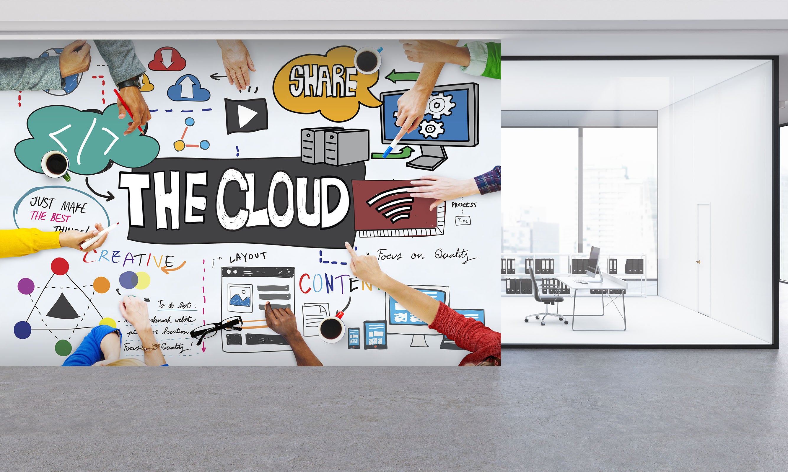 3D Cartoon Color Pattern 034 Wall Murals