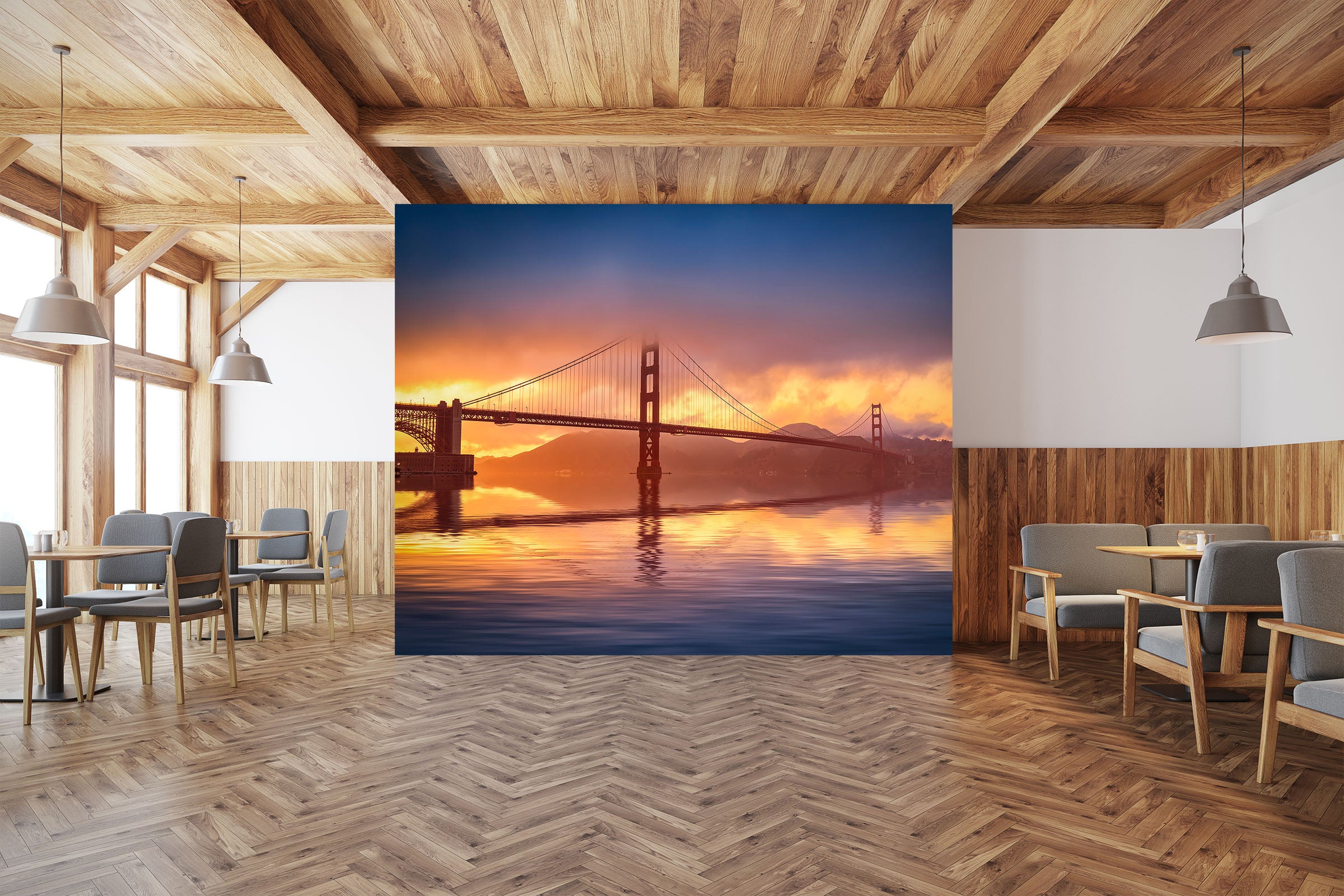 3D Sunset Bridge 1441 Marco Carmassi Wall Mural Wall Murals