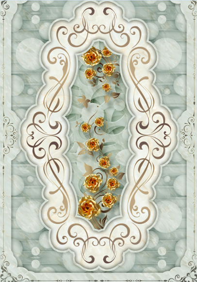 3D Golden Flowers Floor Mural Wallpaper AJ Wallpaper 2 