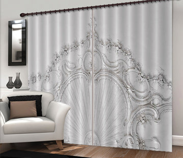 3D Carved Rose Pattern 066 Curtains Drapes Curtains AJ Creativity Home 