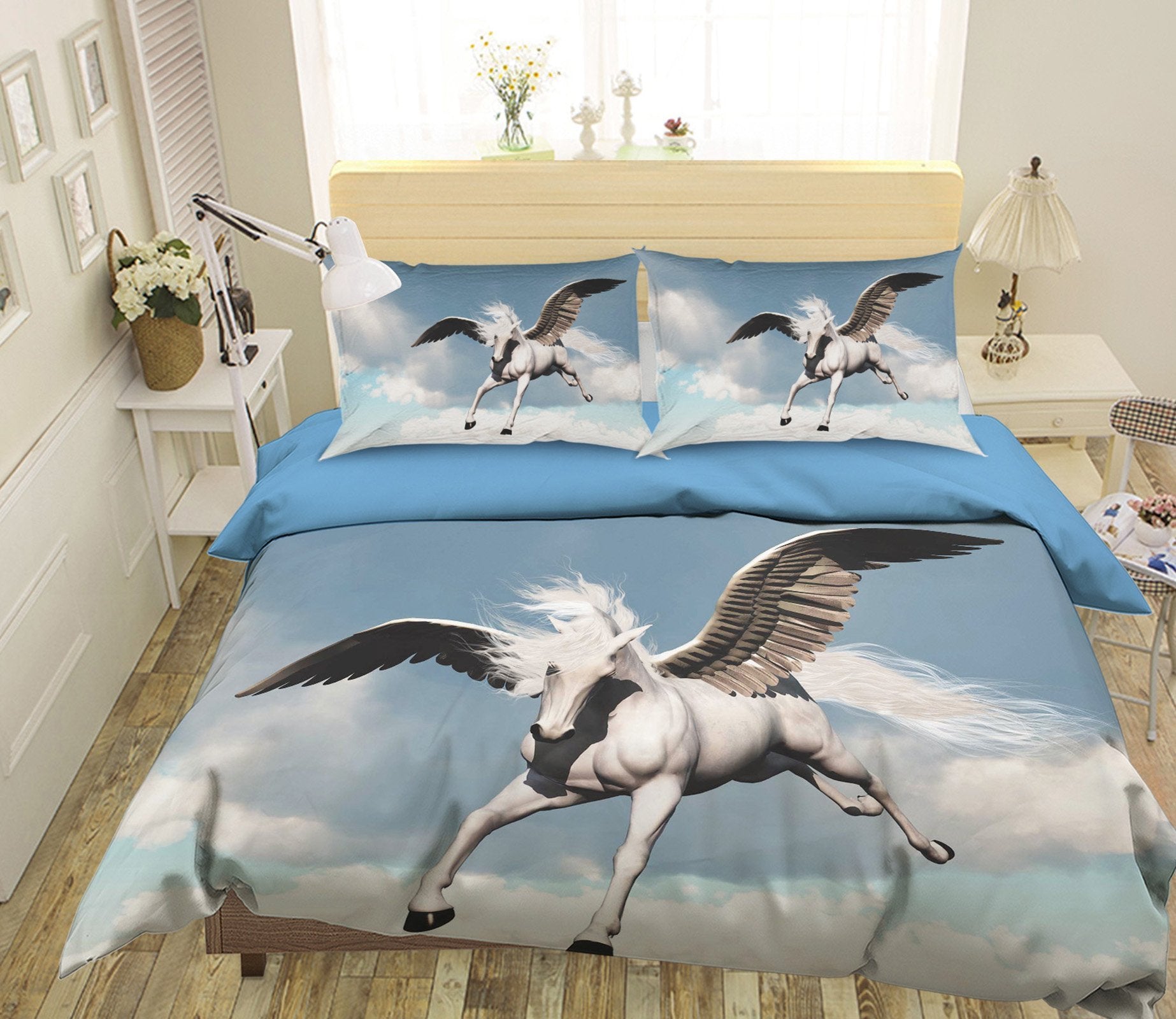 3D Flying Wings Unicorn 031 Bed Pillowcases Quilt Wallpaper AJ Wallpaper 
