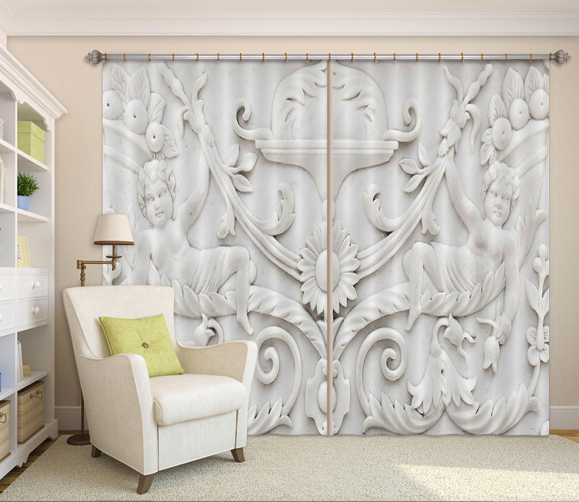 3D Sun Flower Baby 018 Curtains Drapes Curtains AJ Creativity Home 