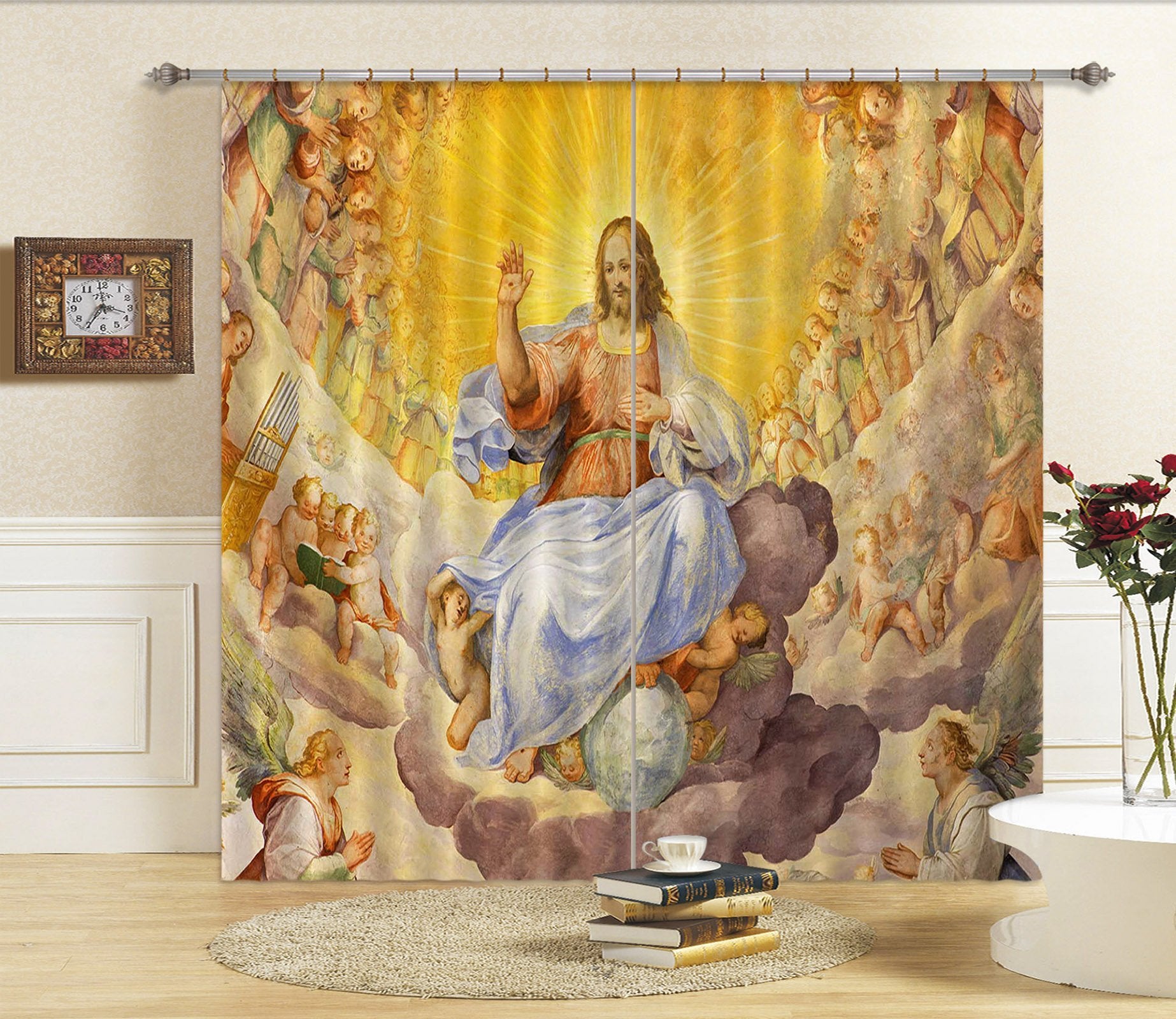 3D Throne Pearl 034 Curtains Drapes Curtains AJ Creativity Home 