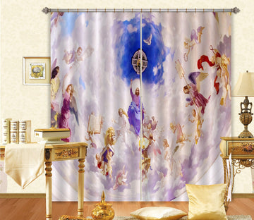 3D White Pigeon Reading 032 Curtains Drapes Curtains AJ Creativity Home 