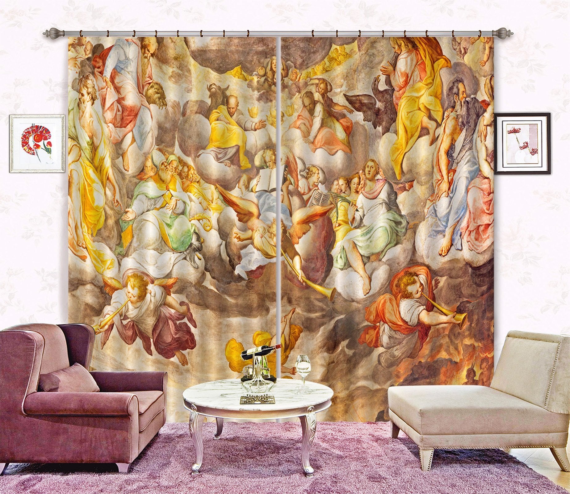 3D Blowing Horn Reading 050 Curtains Drapes Curtains AJ Creativity Home 