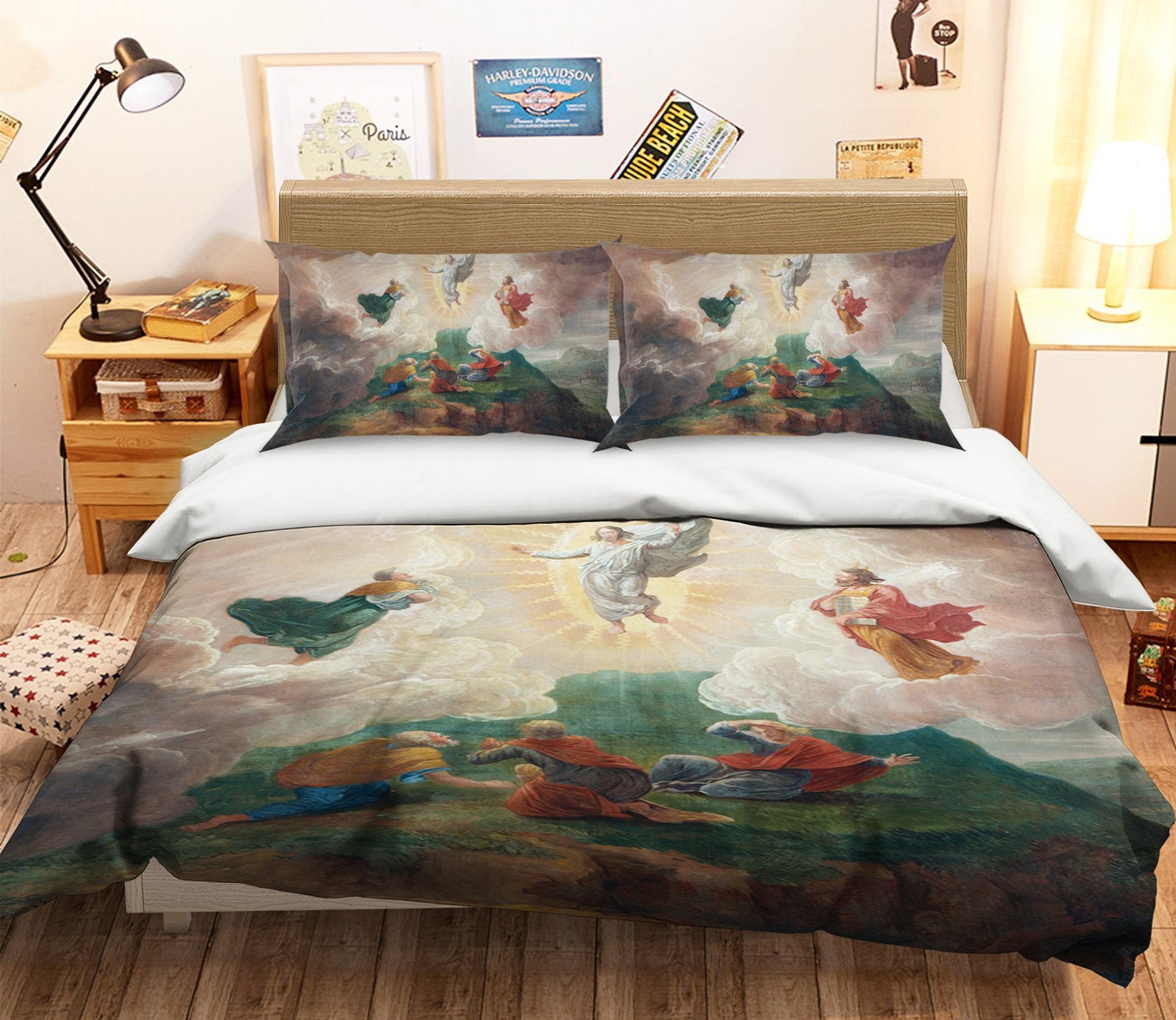 3D Praying Light 002 Bed Pillowcases Quilt Quiet Covers AJ Creativity Home 