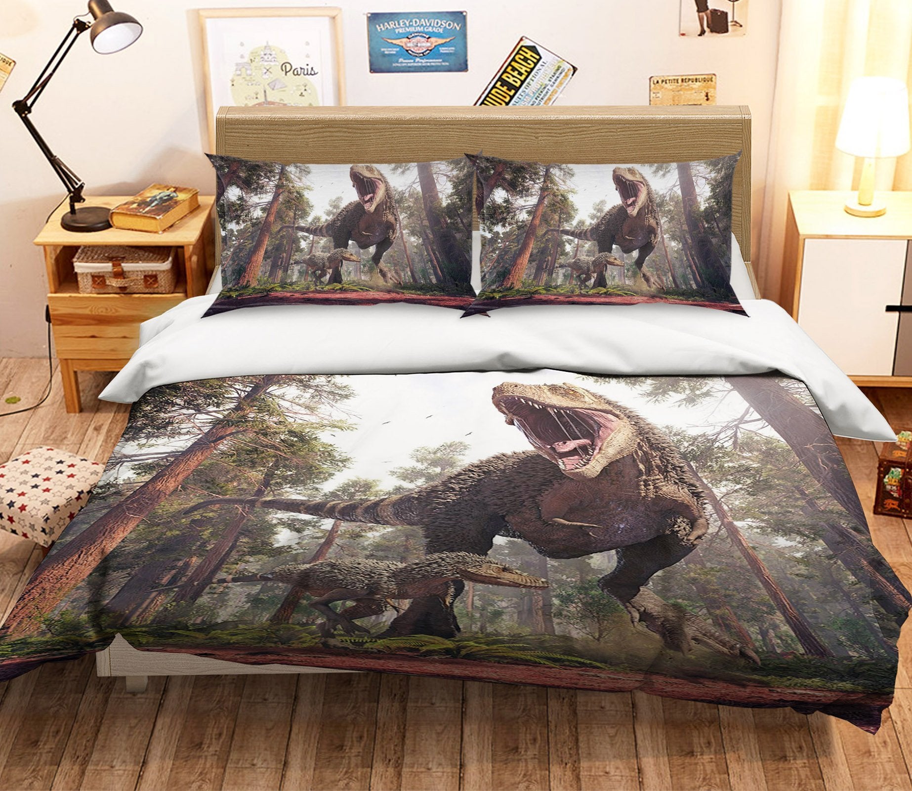 3D Carnivorous Dragon 096 Bed Pillowcases Quilt Wallpaper AJ Wallpaper 