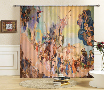 3D Horn Angel Flying 023 Curtains Drapes Curtains AJ Creativity Home 