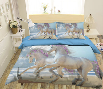 3D Flower Unicorn 034 Bed Pillowcases Quilt Wallpaper AJ Wallpaper 